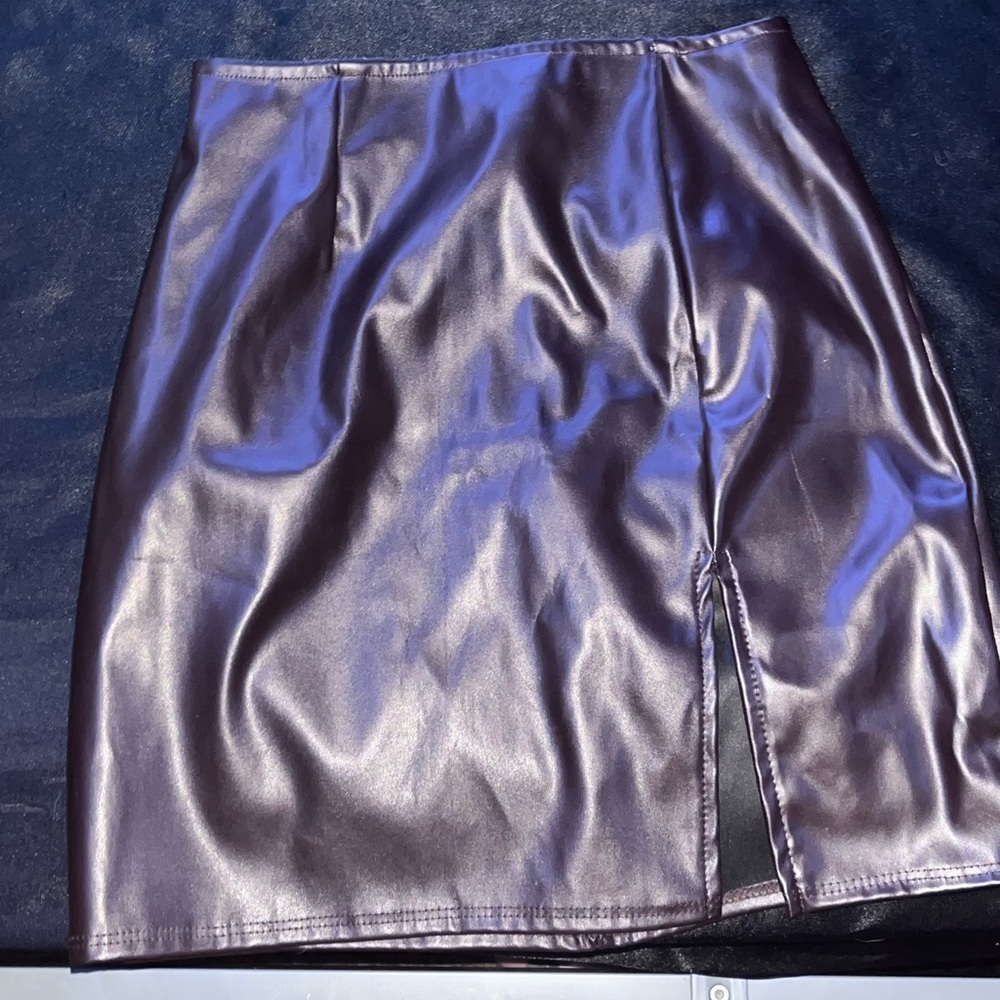 Brown faux leather skirt brand new never worn tags still on